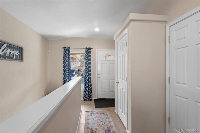 4362 Susie Vw, Colorado Springs, CO 80917 - hallway featuring recessed lighting, baseboards, and vaulted ceiling