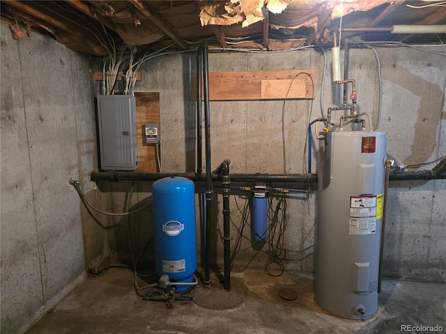 2793 S Beaver Creek Rd, Black Hawk, CO 80422 - utility room featuring water heater and electric panel