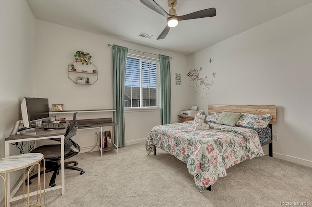 17194 Desert Wine Ln, Parker, CO 80134 - carpeted bedroom featuring an office area and a ceiling fan