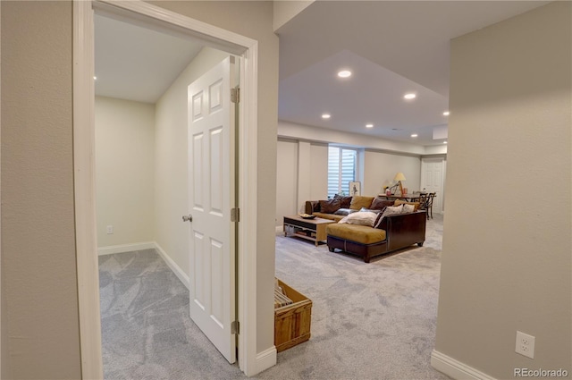 20194 Robins Dr, Denver, CO 80249 - hallway featuring carpet, recessed lighting, and baseboards