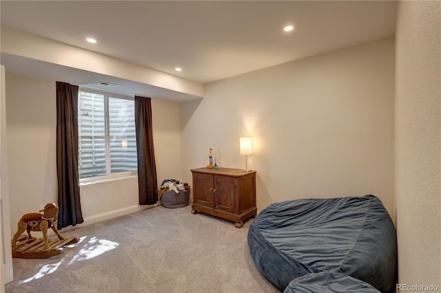 20194 Robins Dr, Denver, CO 80249 - living area featuring light carpet, recessed lighting, and baseboards