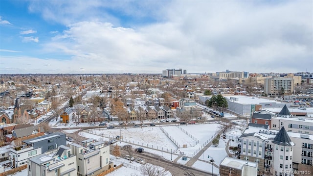 view of snowy aerial view