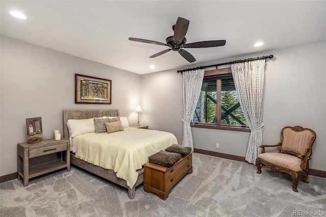 60 Barton Ridge Dr, Breckenridge, CO 80424 - bedroom with recessed lighting, light carpet, and ceiling fan
