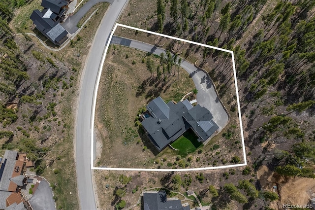 60 Barton Ridge Dr, Breckenridge, CO 80424 - aerial overview of property's location with property parcel outlined