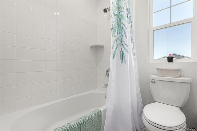 24326 E Ohio Dr, Aurora, CO 80018 - bathroom with shower / bath combination with curtain and toilet