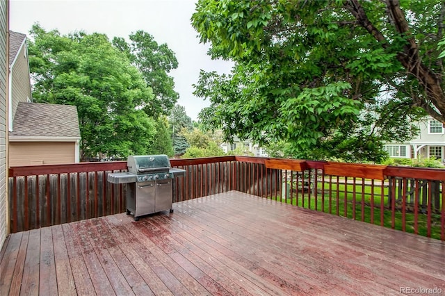 9614 W Powers Cir, Littleton, CO 80123 - wooden terrace with area for grilling