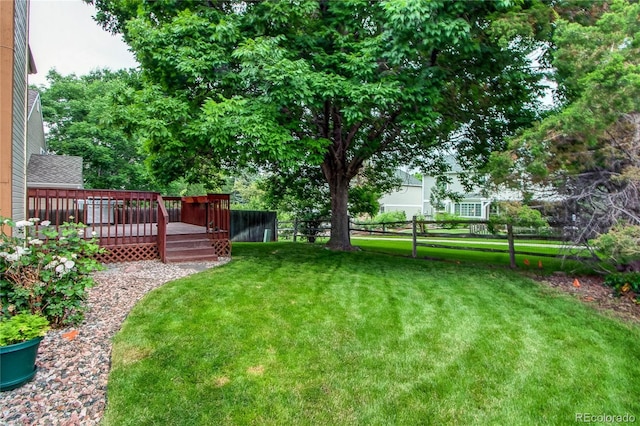 9614 W Powers Cir, Littleton, CO 80123 - view of yard featuring a wooden deck