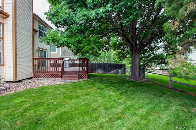 9614 W Powers Cir, Littleton, CO 80123 - view of yard featuring a wooden deck