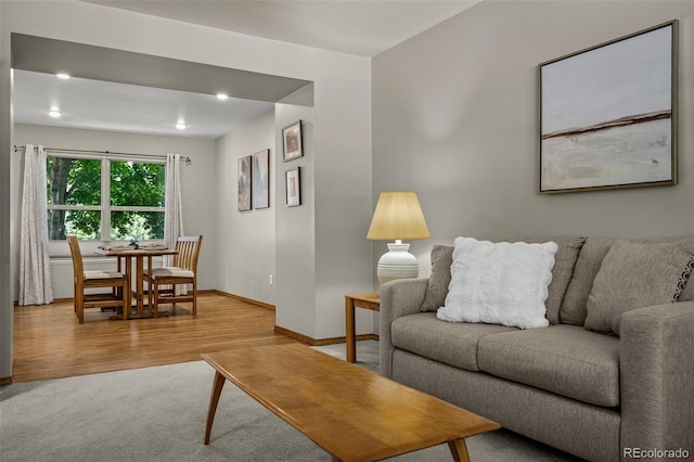 6285 Moccasin Pass Ct, Colorado Springs, CO 80919 - carpeted living room with baseboards and wood finished floors