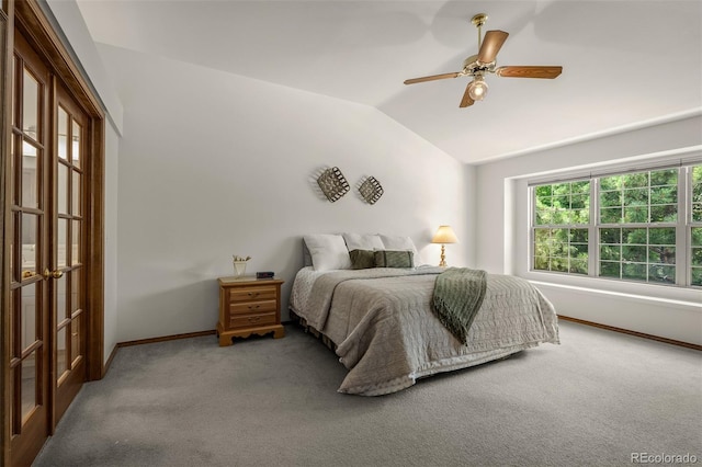 6285 Moccasin Pass Ct, Colorado Springs, CO 80919 - carpeted bedroom featuring lofted ceiling and ceiling fan
