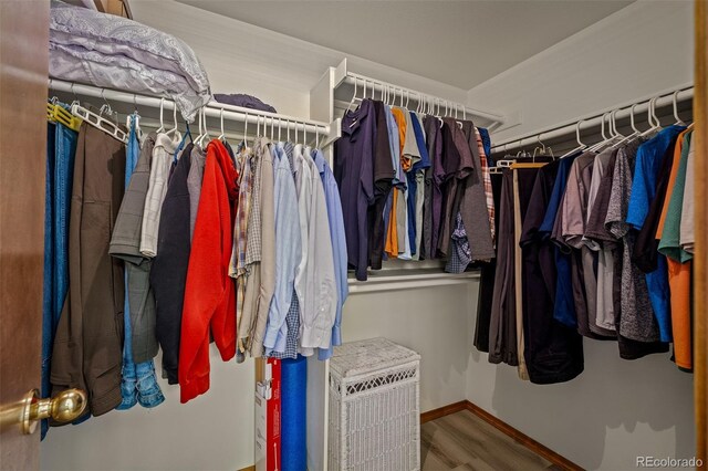6285 Moccasin Pass Ct, Colorado Springs, CO 80919 - spacious closet featuring wood finished floors