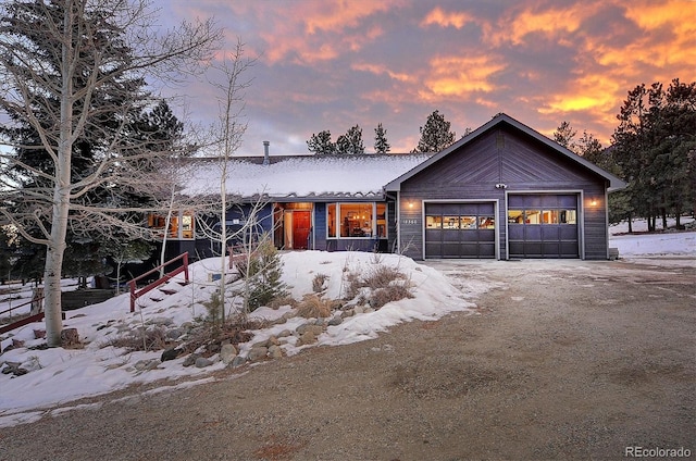 view of front of home featuring a garage