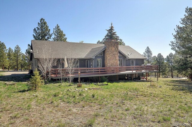 18360 Trail W Dr, Buena Vista, CO 81211 - rear view of property with a wooden deck