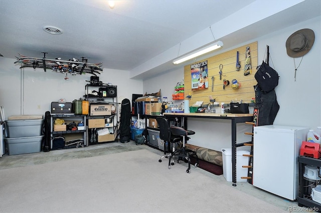 18360 Trail W Dr, Buena Vista, CO 81211 - home office with a workshop area and concrete floors