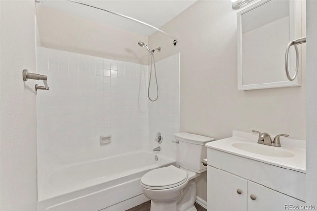 1488 S Andes Way, Aurora, CO 80017 - bathroom featuring toilet, vanity, and bathtub / shower combination