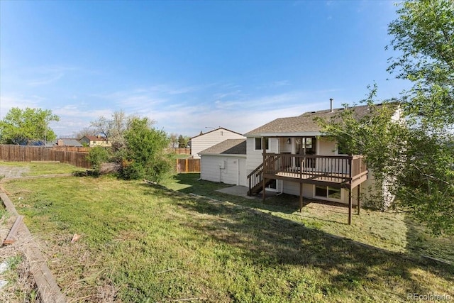 1488 S Andes Way, Aurora, CO 80017 - view of yard with a wooden deck and stairway