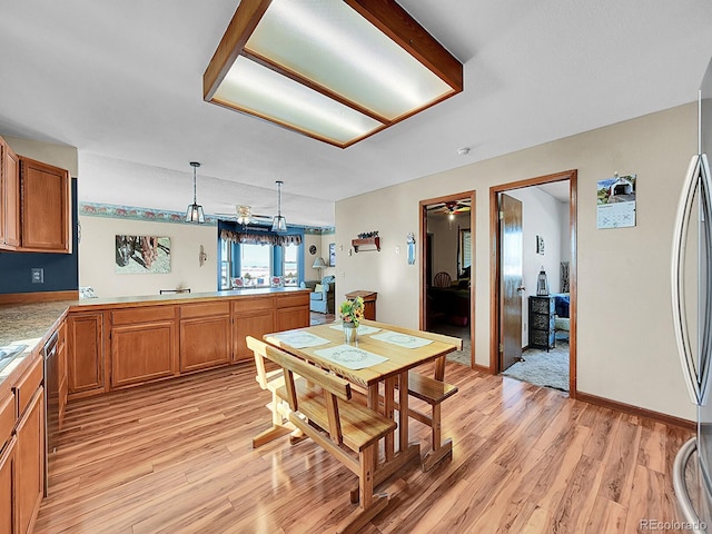 dining room featuring light hardwood / wood-style floors