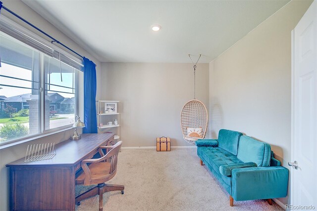 office area with carpet floors and a wealth of natural light