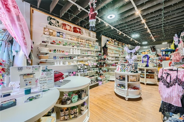 interior space with hardwood / wood-style flooring