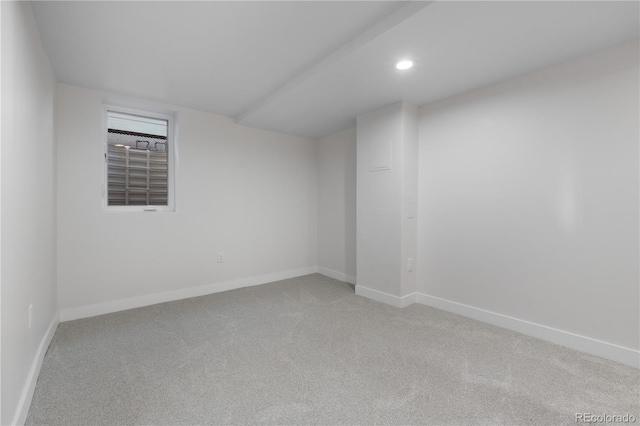 3541 Eudora St, Denver, CO 80207 - spare room featuring light colored carpet, baseboards, and recessed lighting