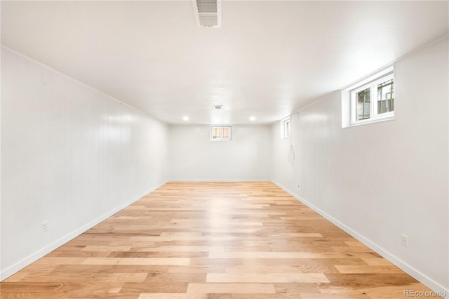 3054 S Raleigh St, Denver, CO 80236 - below grade area featuring light wood-style floors, recessed lighting, and baseboards
