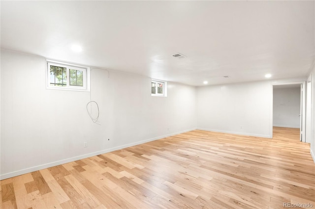 3054 S Raleigh St, Denver, CO 80236 - basement featuring light wood finished floors, baseboards, recessed lighting, and plenty of natural light