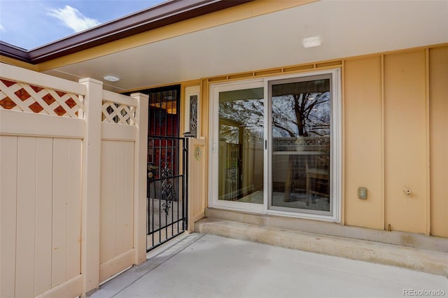 view of patio / terrace featuring fence