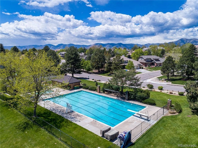 11465 W Atlantic Ave, Lakewood, CO 80227 - view of pool with a mountain view and a diving board