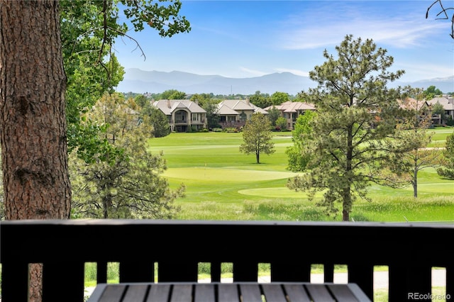 2525 S Dayton Way Unit 1510, Denver, CO 80231 - balcony with view of golf course, a mountain view, and a residential view