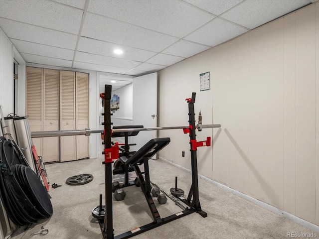 5845 W Portland Dr, Littleton, CO 80128 - workout area featuring carpet floors and a drop ceiling