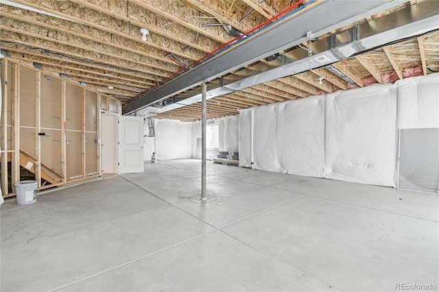 view of unfinished below grade area
