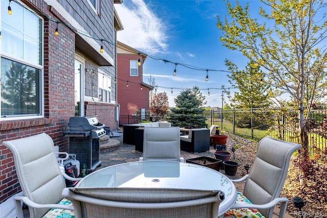 27029 E Irish Pl, Aurora, CO 80016 - view of patio / terrace with outdoor dining space, area for grilling, and outdoor lounge area