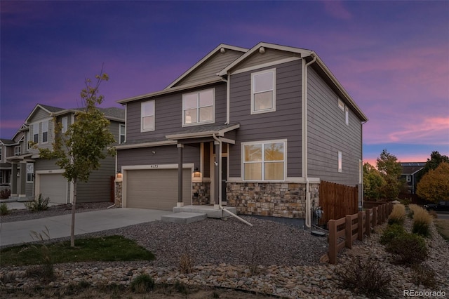 view of front of house featuring a garage