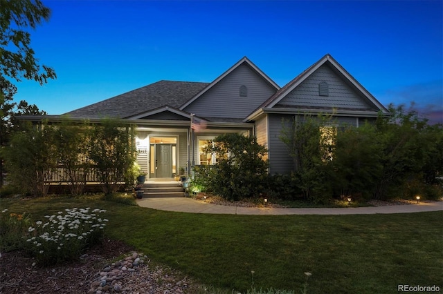 5463 Killen Ave, Castle Rock, CO 80104 - craftsman-style home featuring a front lawn and roof with shingles