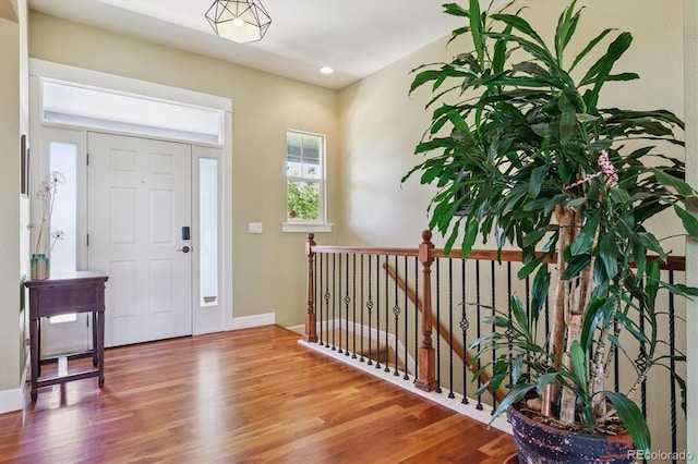 5463 Killen Ave, Castle Rock, CO 80104 - foyer with wood finished floors and recessed lighting