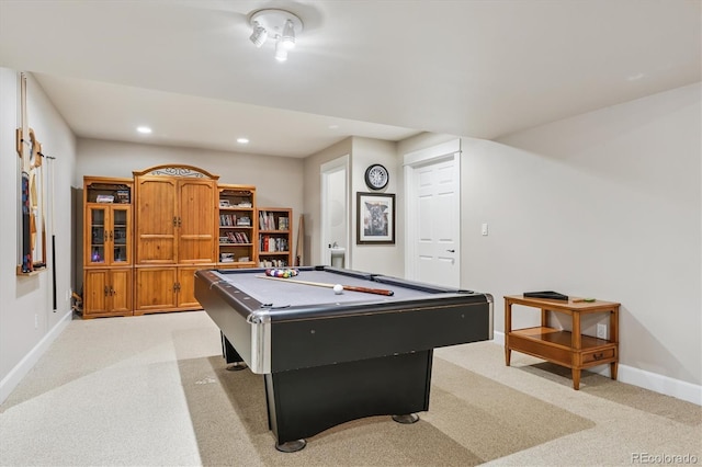 5463 Killen Ave, Castle Rock, CO 80104 - rec room with pool table, light colored carpet, and recessed lighting