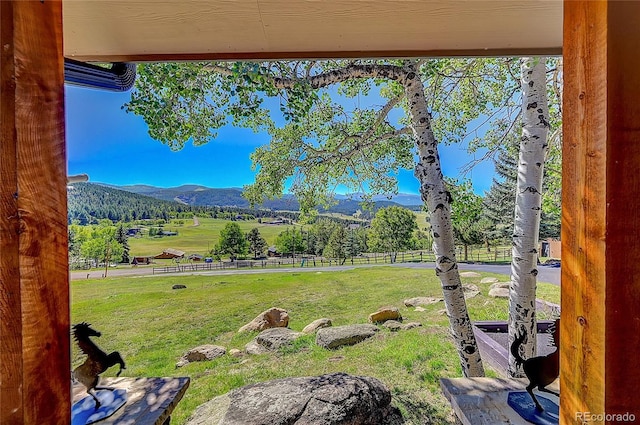 property view of mountains with a rural view