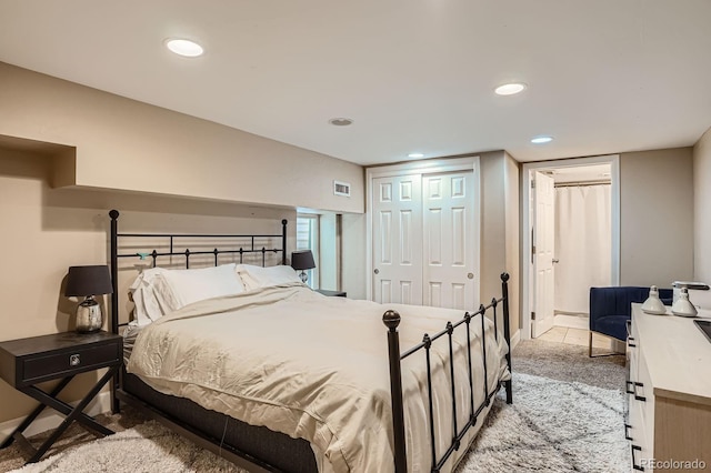 2838 Decatur St, Denver, CO 80211 - bedroom featuring recessed lighting, baseboards, and a closet