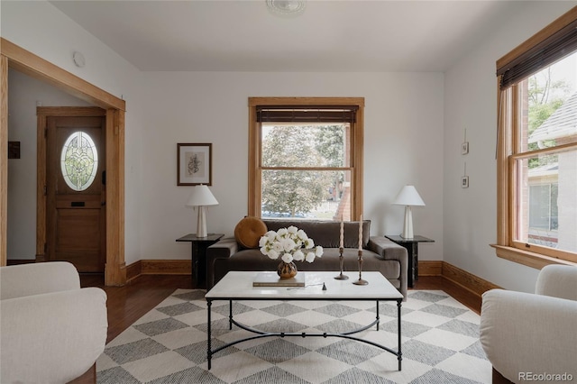 461 S Sherman St, Denver, CO 80209 - living room featuring baseboards and light wood finished floors
