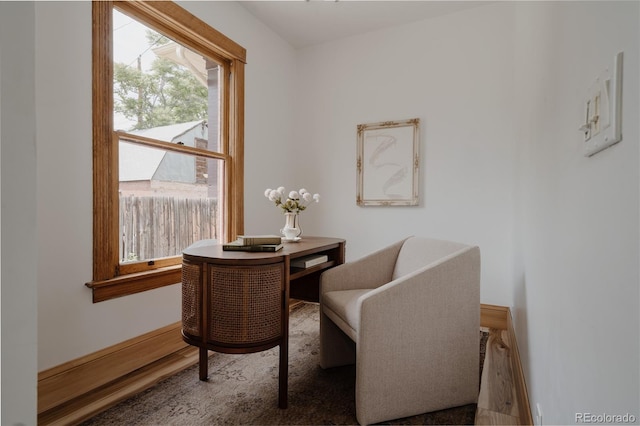 461 S Sherman St, Denver, CO 80209 - sitting room with wood finished floors and an office area