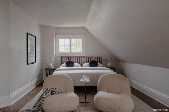 461 S Sherman St, Denver, CO 80209 - bedroom featuring lofted ceiling and wood finished floors