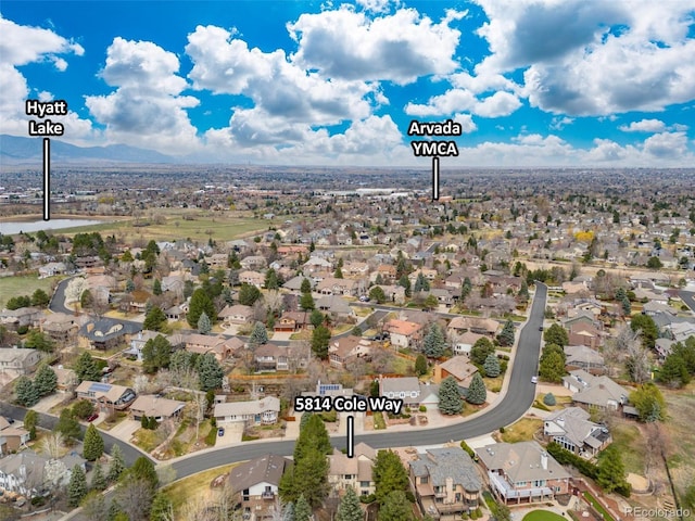 5814 Cole Way, Arvada, CO 80004 - aerial perspective of suburban area featuring a mountainous background
