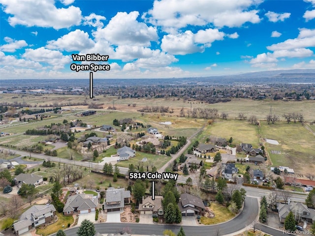 5814 Cole Way, Arvada, CO 80004 - aerial overview of property's location with nearby suburban area