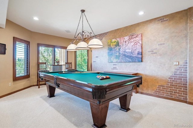 16134 Sandstone Dr, Morrison, CO 80465 - recreation room featuring carpet flooring, pool table, and recessed lighting