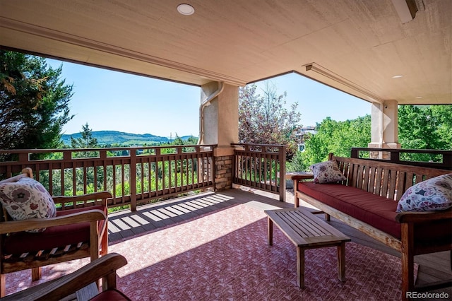 16134 Sandstone Dr, Morrison, CO 80465 - balcony with a mountain view and an outdoor hangout area