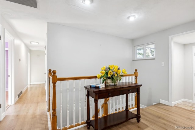 hall featuring light wood-type flooring