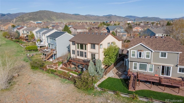 9586 W Victoria Dr, Littleton, CO 80128 - drone / aerial view featuring a residential view and a mountain view