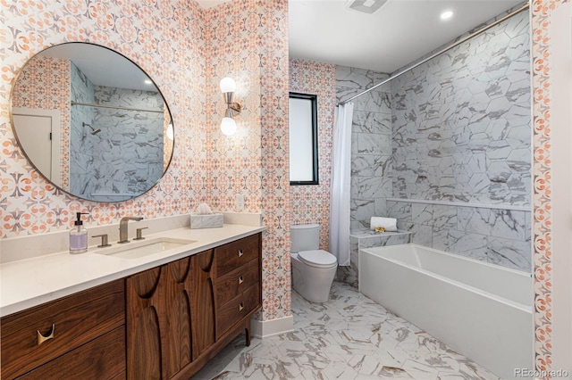 bathroom with toilet and vanity