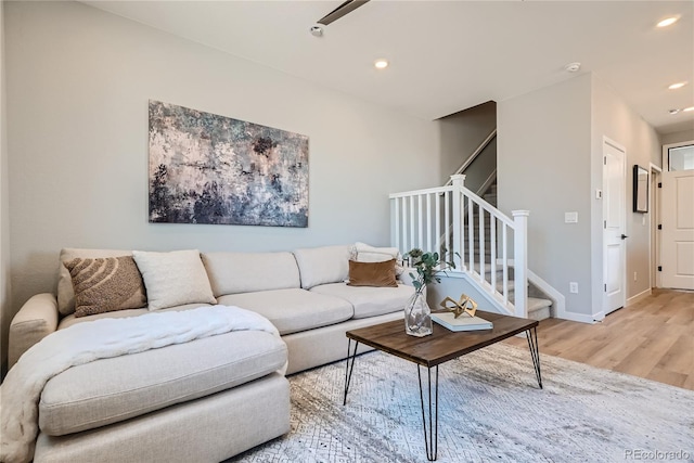 living room featuring hardwood / wood-style flooring