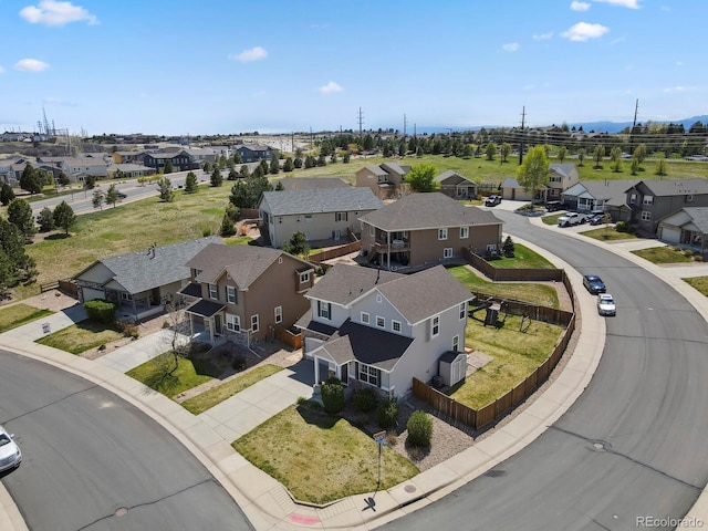 aerial view featuring a residential view